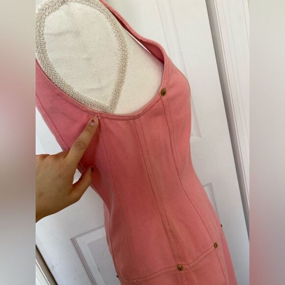 90s Anne Klein Sample Dress Bubble Gum Pink Dress - Picture 11 of 13